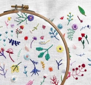 2款清新的花草刺绣,针法很简单,适合新手宝宝们练手!附教程