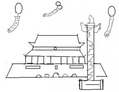 天安门简笔画儿童(少儿画天安 门简笔画)