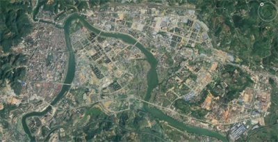 卫星上看百色:广西面积最大的地级市,有一个半岛公园